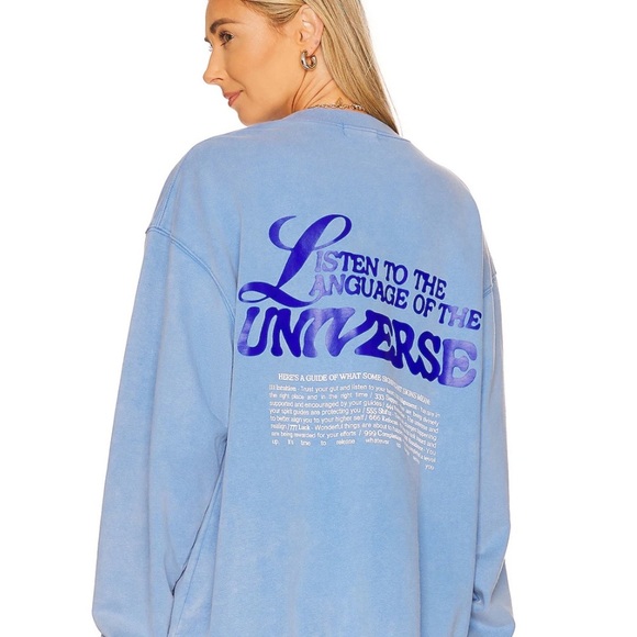 The Mayfair Group Language of the Universe Crewneck in Blue Oversized size S/M - Picture 1 of 8